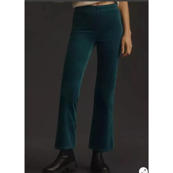 NWT Pilcro Yaya Velvet Pull-On Green Flare Jeans - Size XS - Picture 2 of 4
